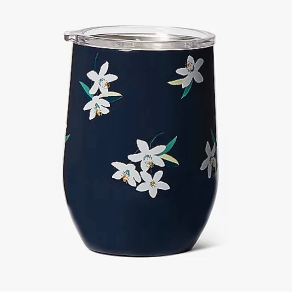 NWT Kate Spade Orange Blossom Insulated Stemless Wine Glass - 10 oz. - Picture 2 of 6